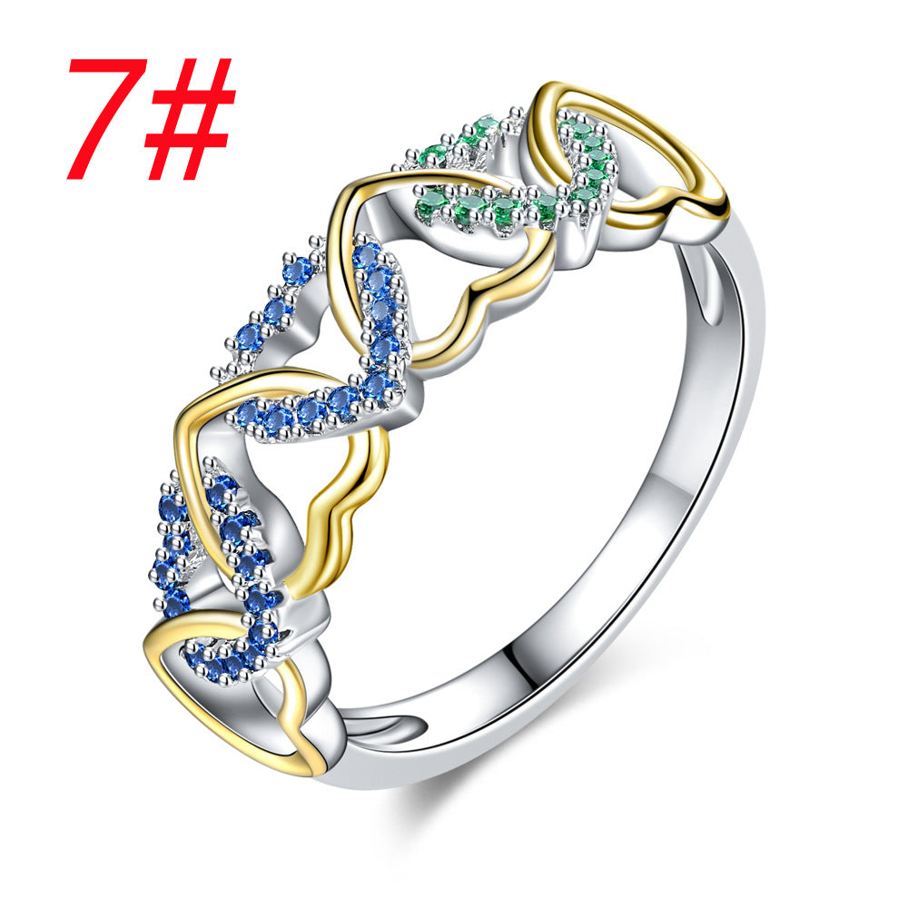 Anillos De Cobre De Pareja De Corazón De Dos Colores al por mayor